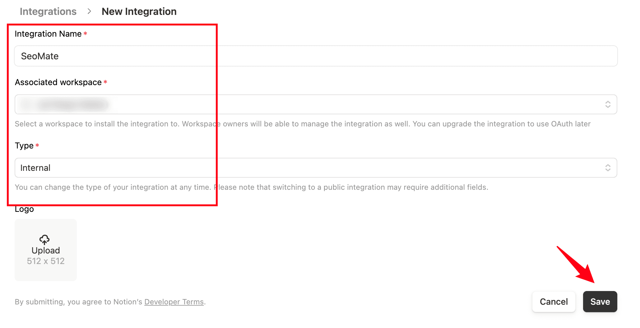 Create Notion Integration