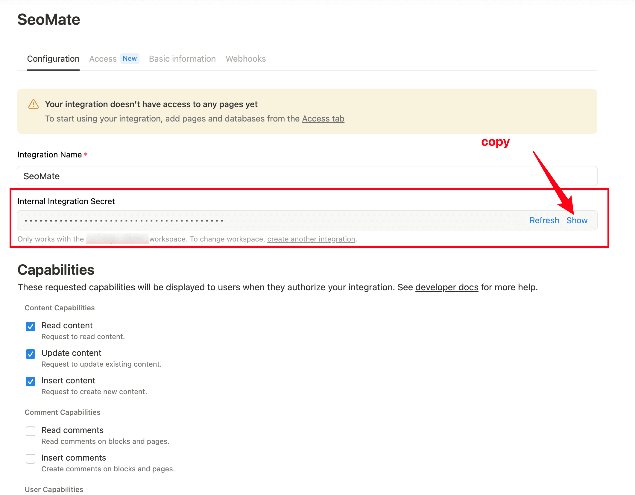 Configure Notion Integration Permissions