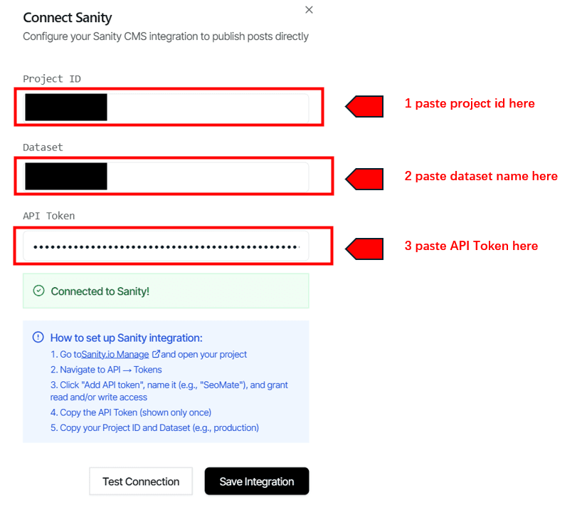 Configure Sanity in SEOmate