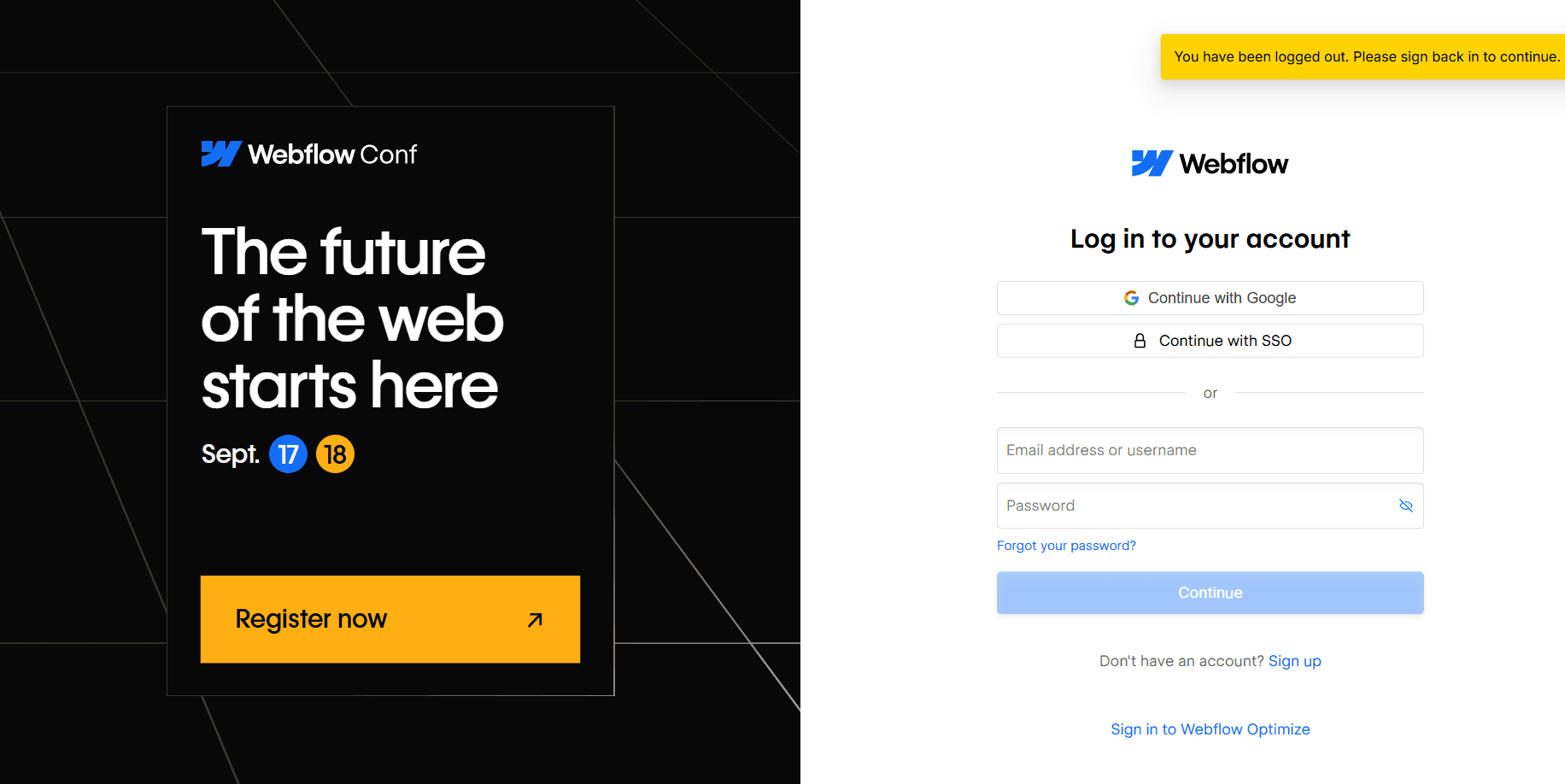 Login to Webflow Account